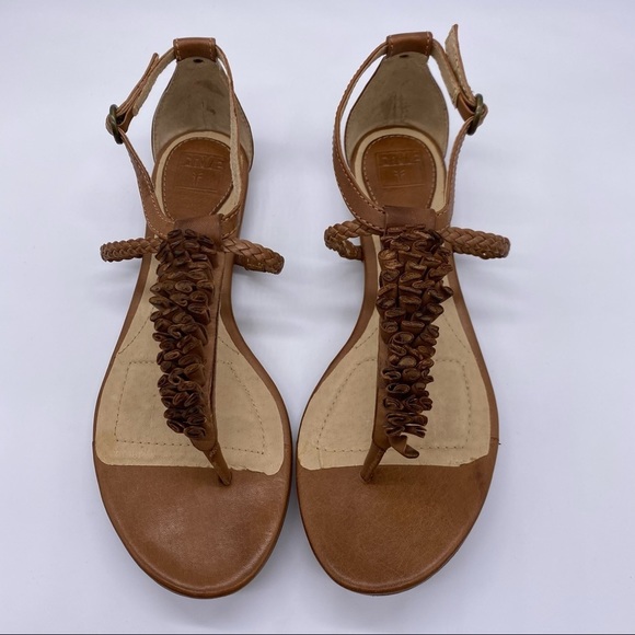 Frye Shoes - Frye Laurel Flower T Strap Leather Sandal